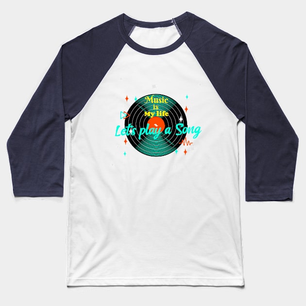 Music is my life Baseball T-Shirt by ATime7